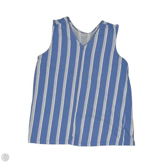Top Sleeveless By Lands End In Blue & Cream, Size: S