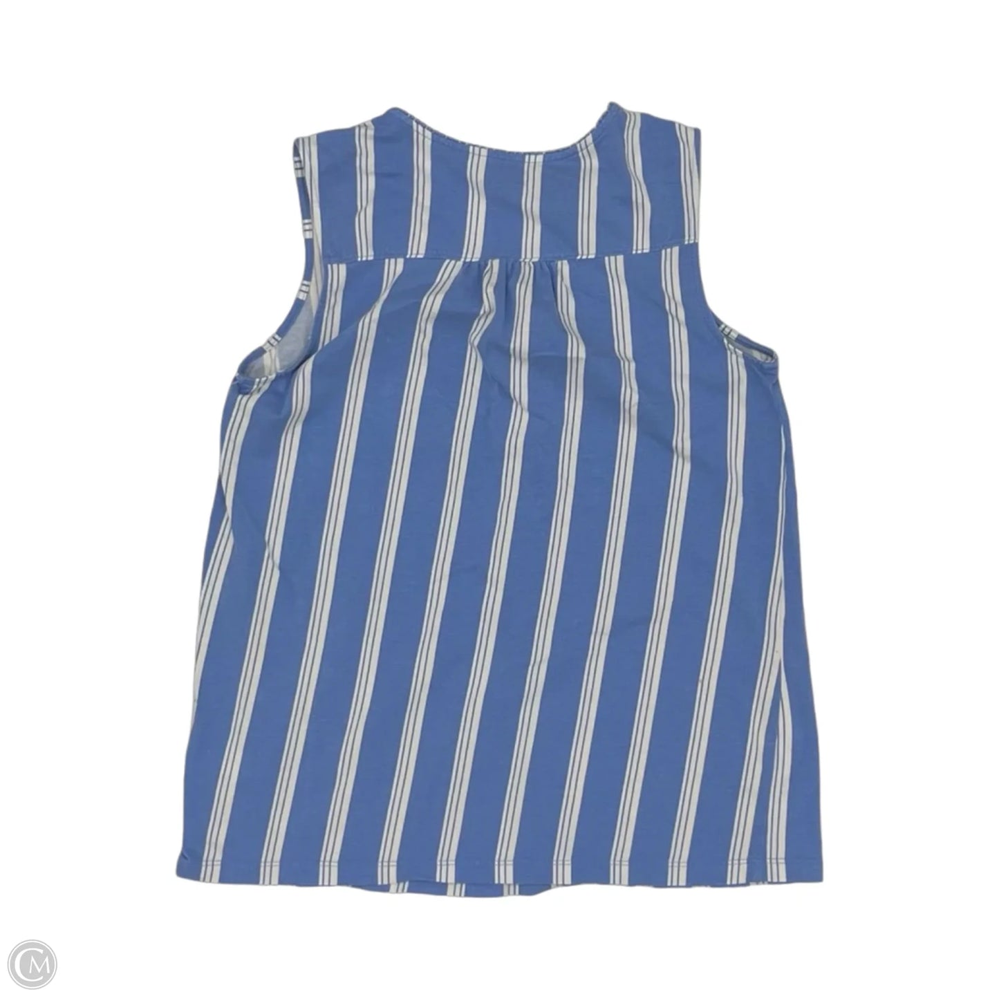 Top Sleeveless By Lands End In Blue & Cream, Size: S