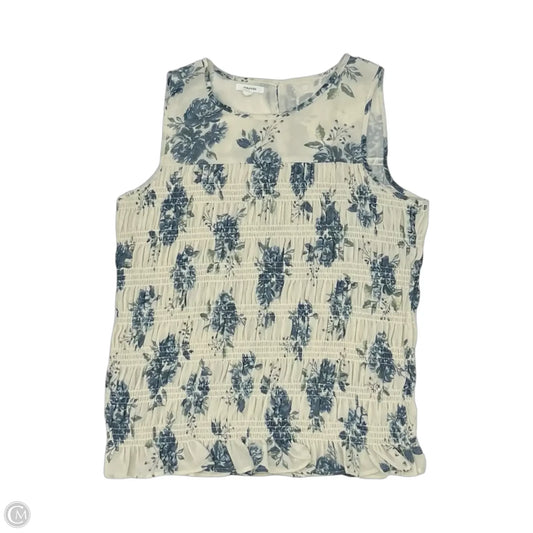 Blouse Sleeveless By Maurices In Blue & Cream, Size: Xxl