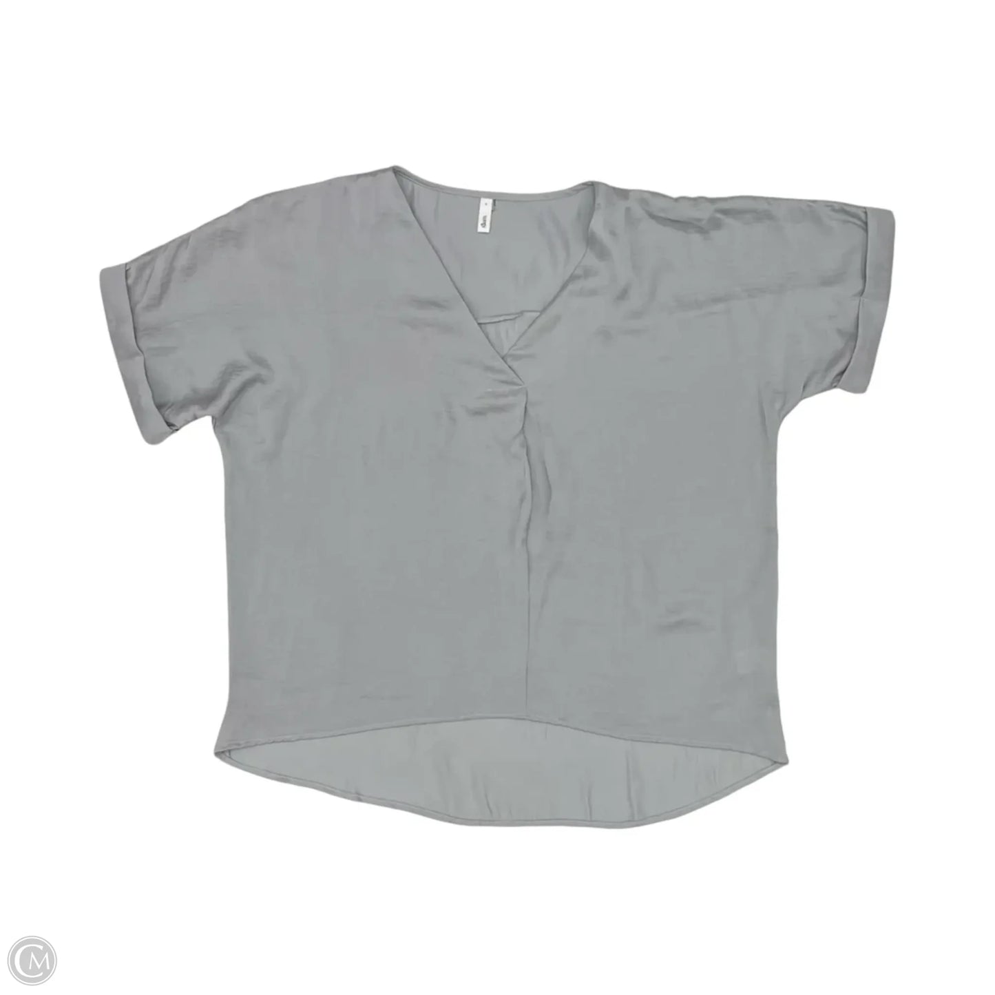 Blouse Short Sleeve By Glam In Grey, Size: S