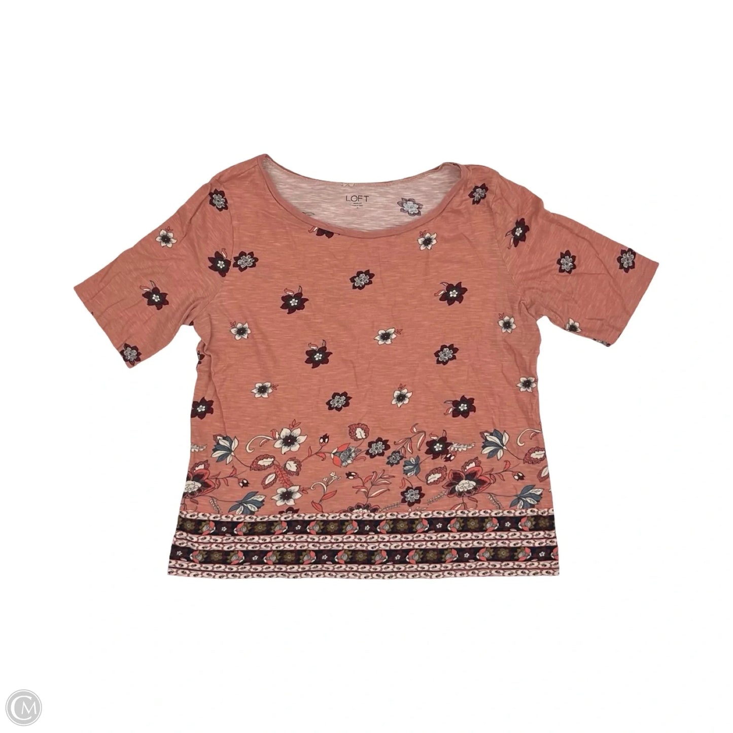 Top Short Sleeve By Loft In Floral Print, Size: M