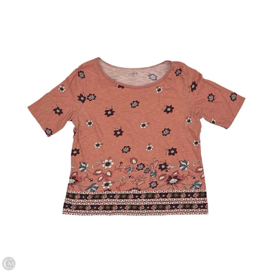 Top Short Sleeve By Loft In Floral Print, Size: M