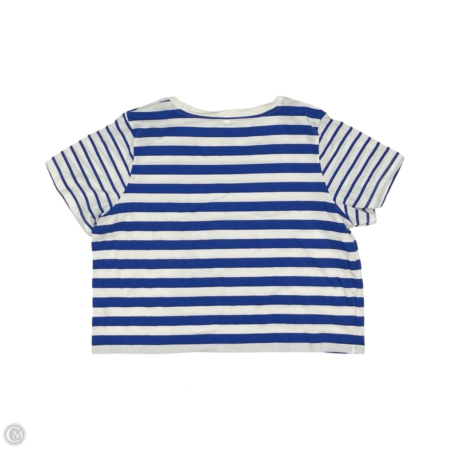 Top Short Sleeve By Wishlist In Blue & White, Size: L