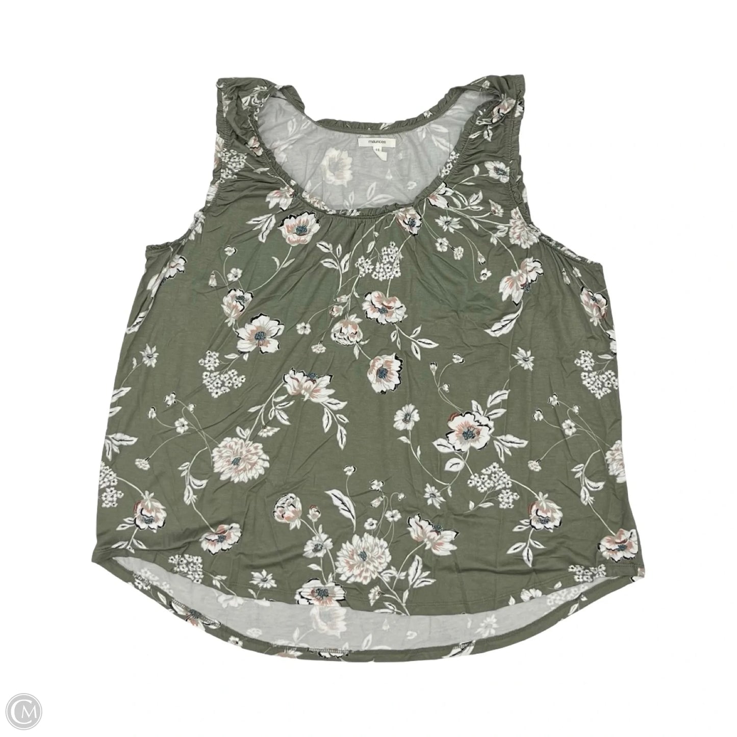 Top Sleeveless By Maurices In Floral Print, Size: 2x