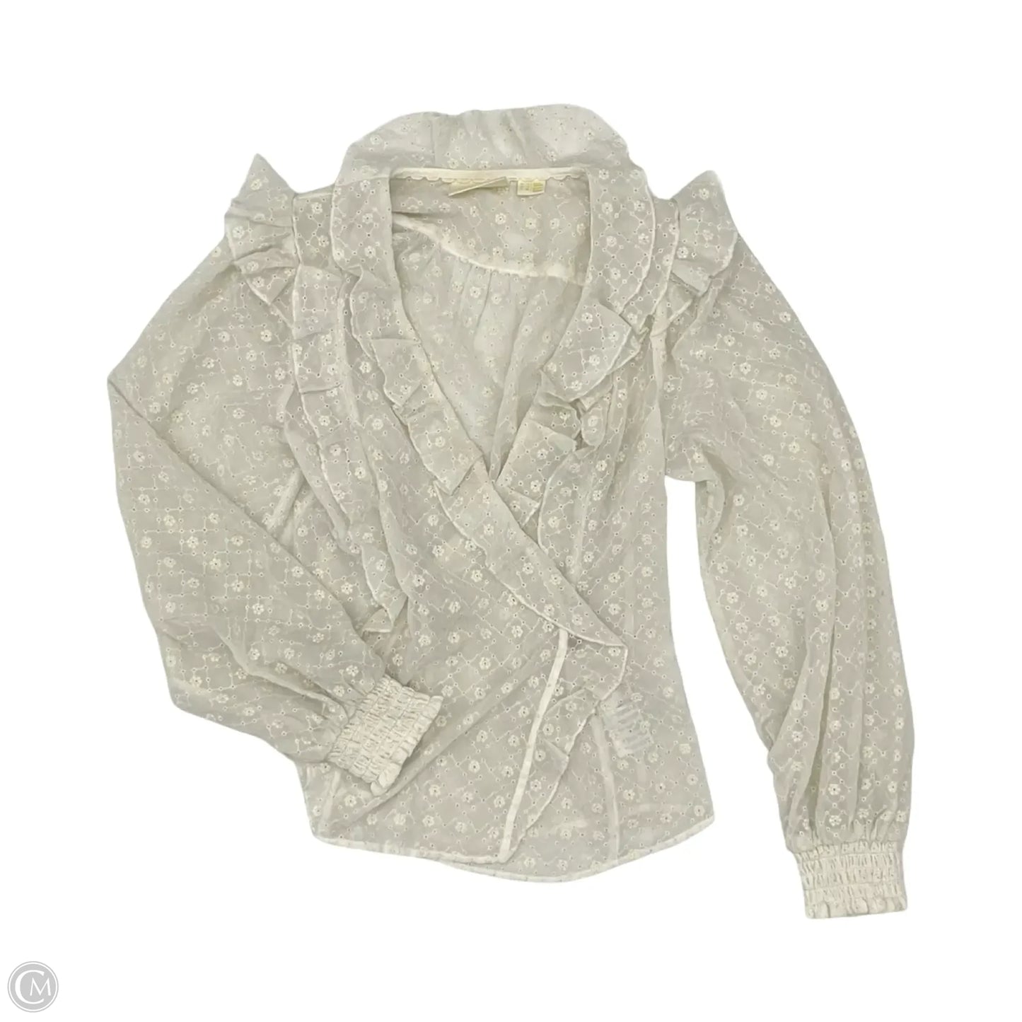 Blouse Long Sleeve By Maeve In Cream, Size: S