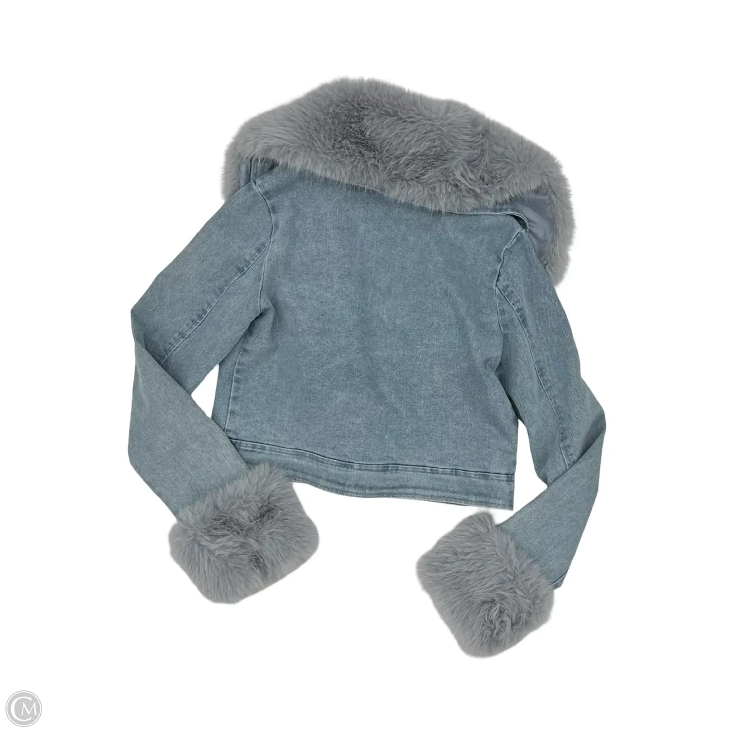 Jacket Denim By Cato In Blue & Grey, Size: S