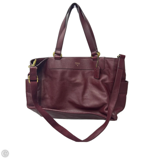 Handbag Leather By Fossil, Size: Large