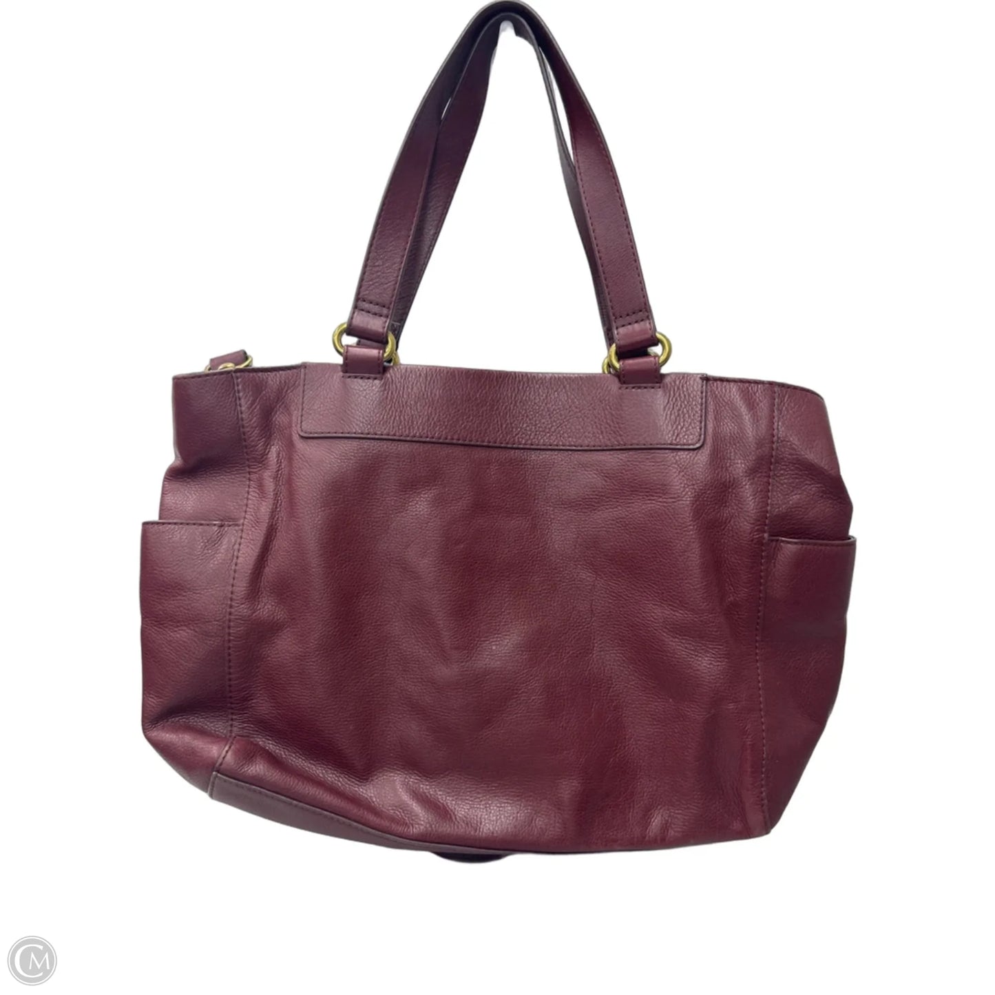Handbag Leather By Fossil, Size: Large