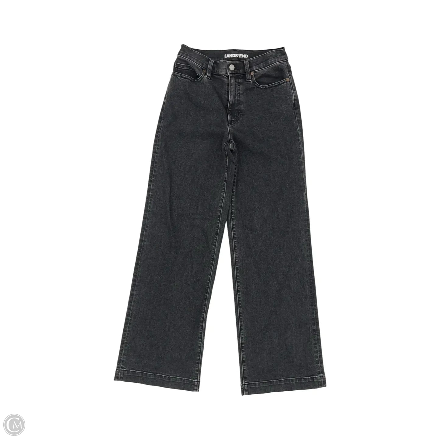 Jeans Wide Leg By Lands End In Black Denim, Size: 2