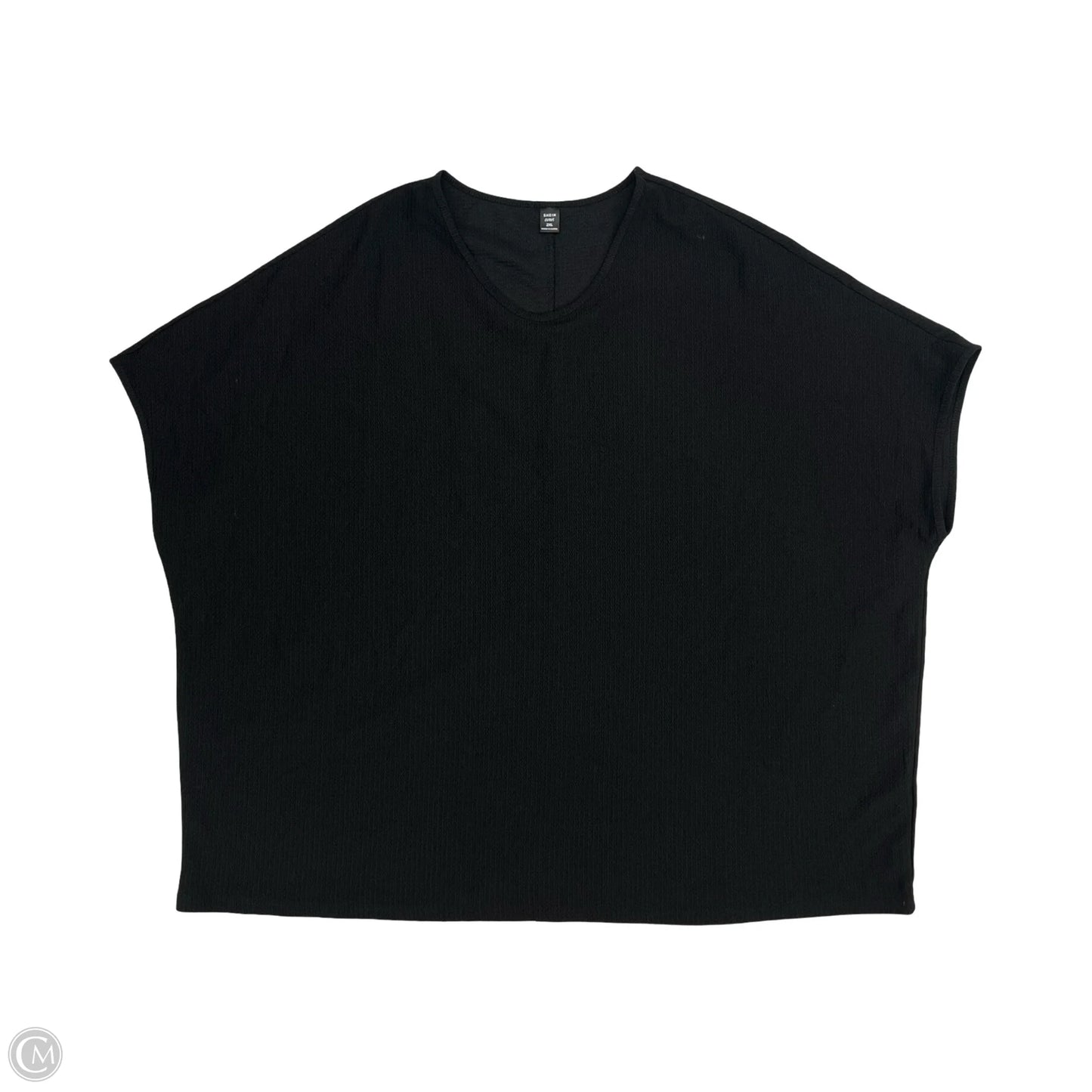 Blouse Short Sleeve By Shein In Black, Size: 2x