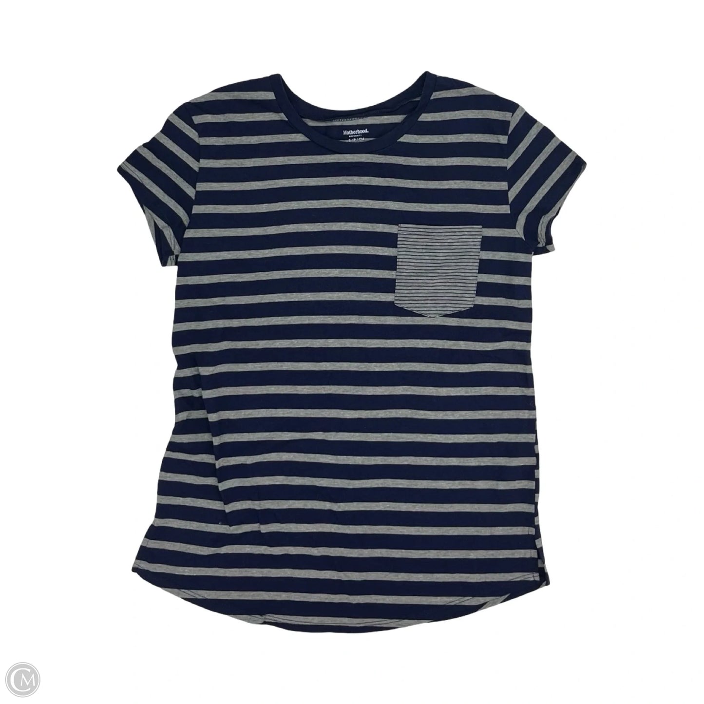 Top Short Sleeve By Motherhood In Striped Pattern, Size: S