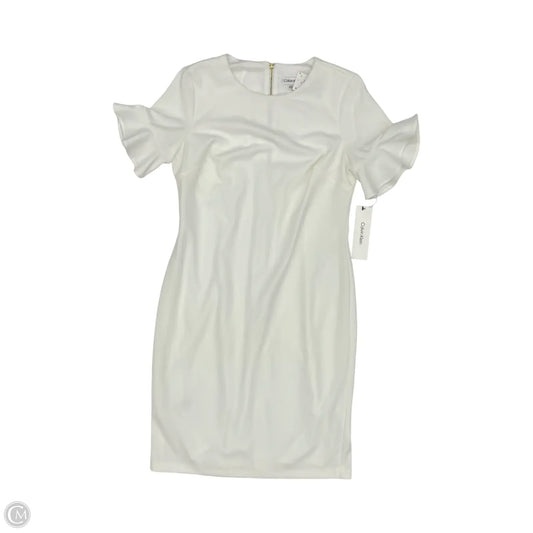 Dress Work By Calvin Klein In Cream, Size: 12