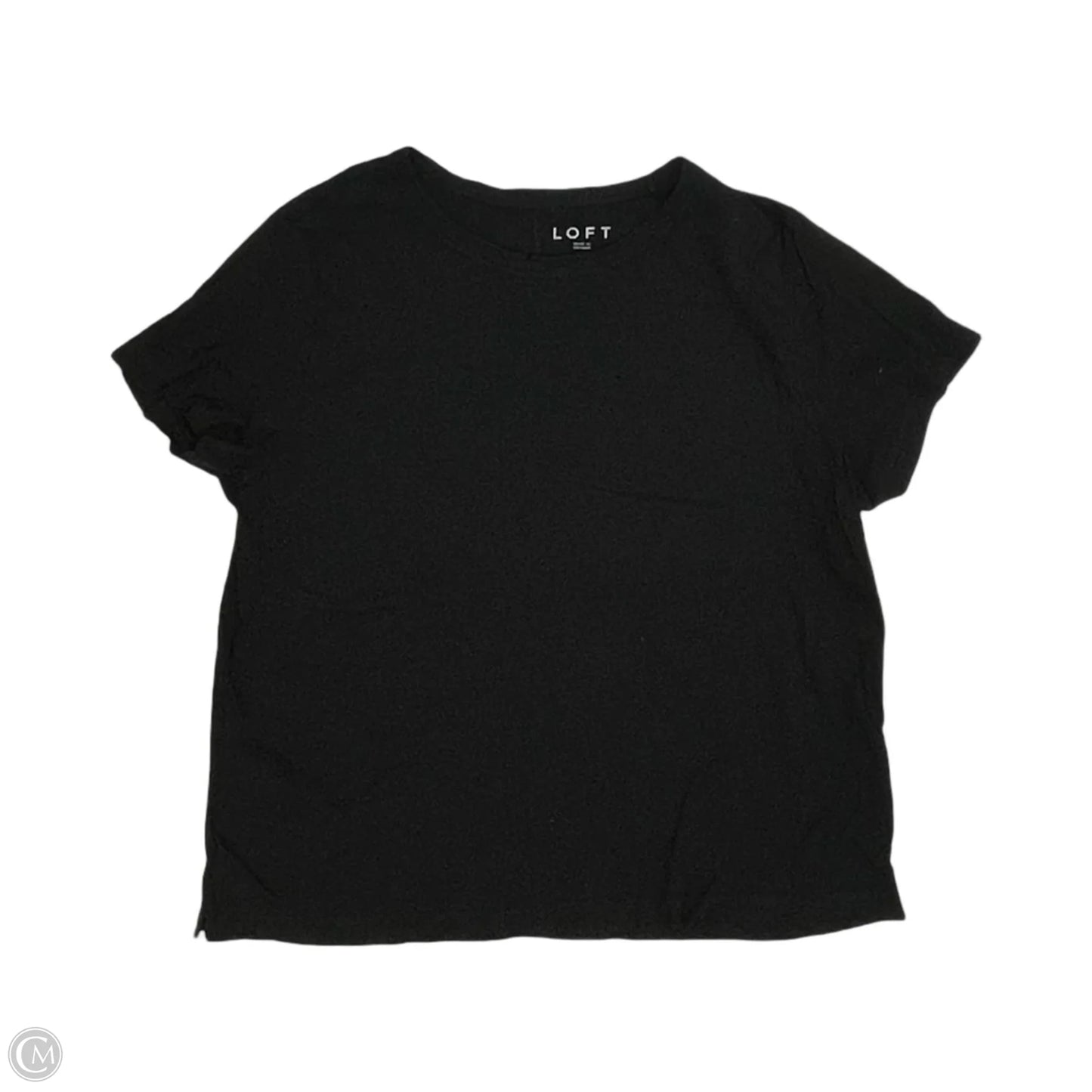 Top Short Sleeve By Loft In Black, Size: Xl