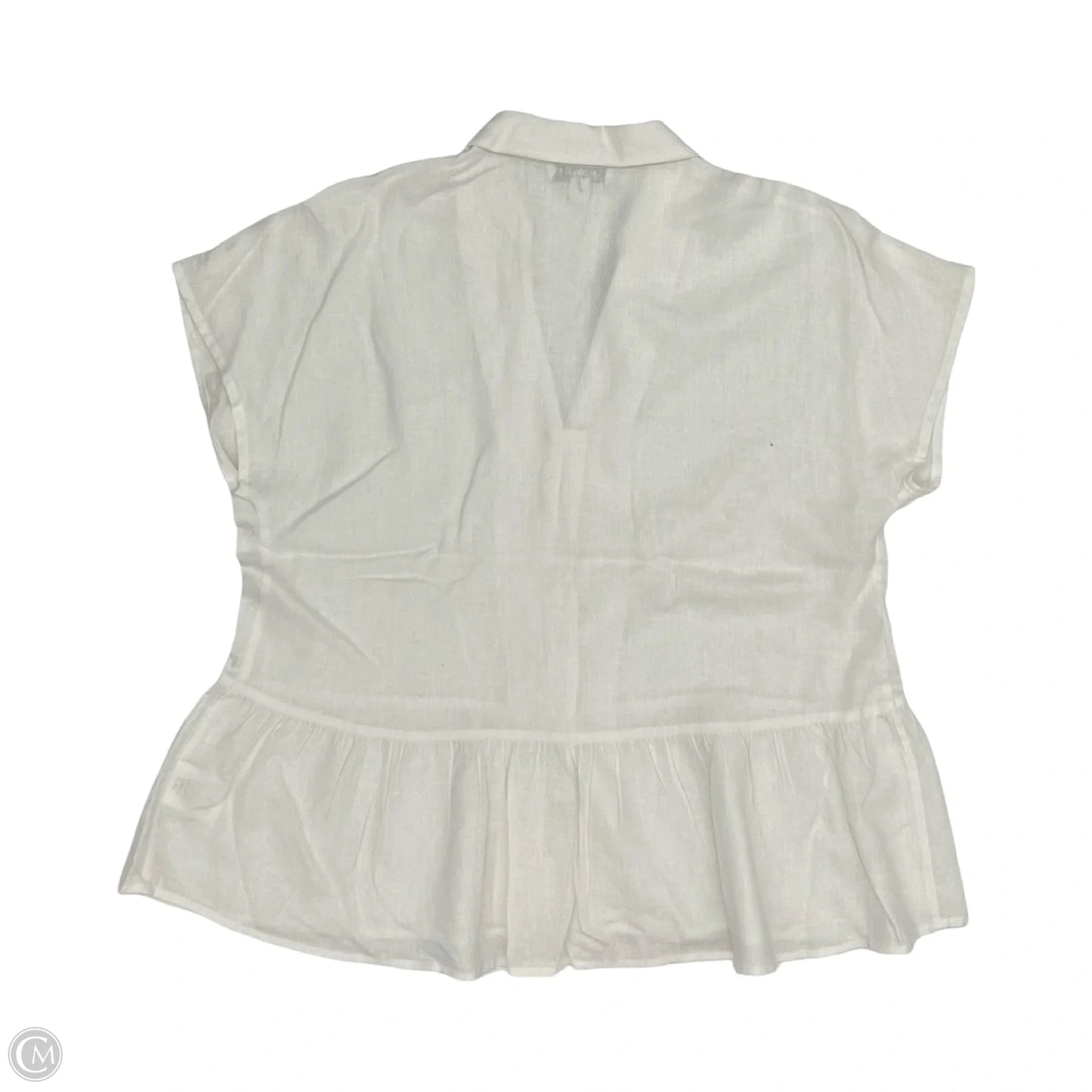 Blouse Short Sleeve By Calligraphie In White, Size: M
