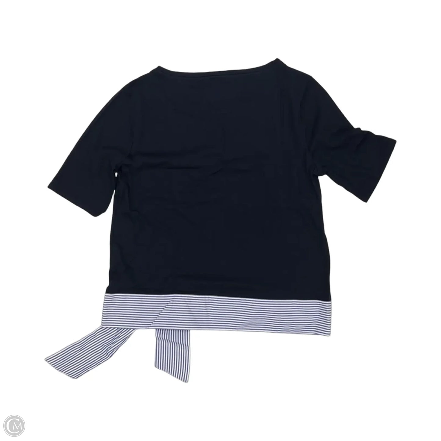 Top Short Sleeve By Talbots In Blue & White, Size: M