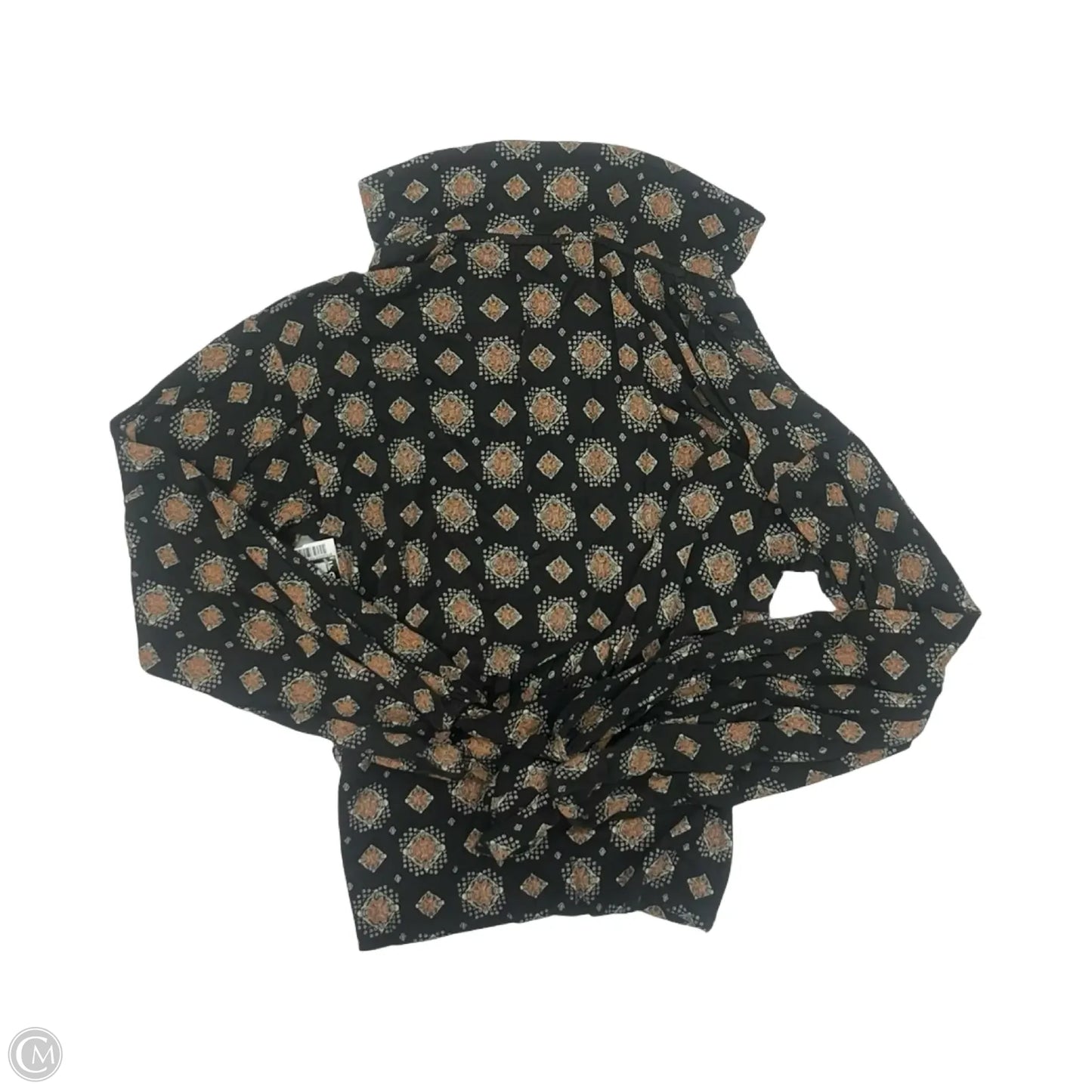Blouse Long Sleeve By Free People In Black & Orange, Size: S