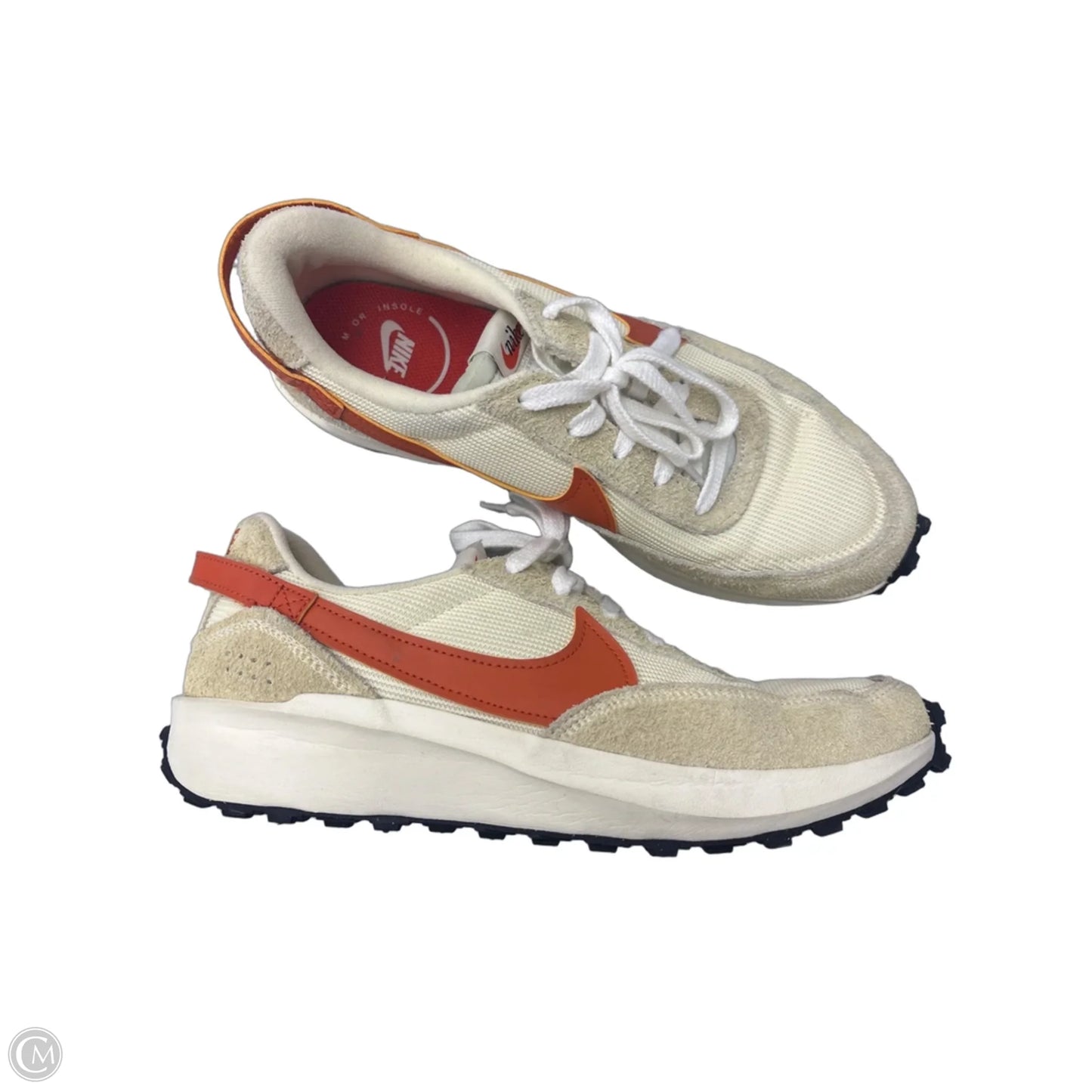 Shoes Sneakers By Nike In Cream & Orange, Size: 10