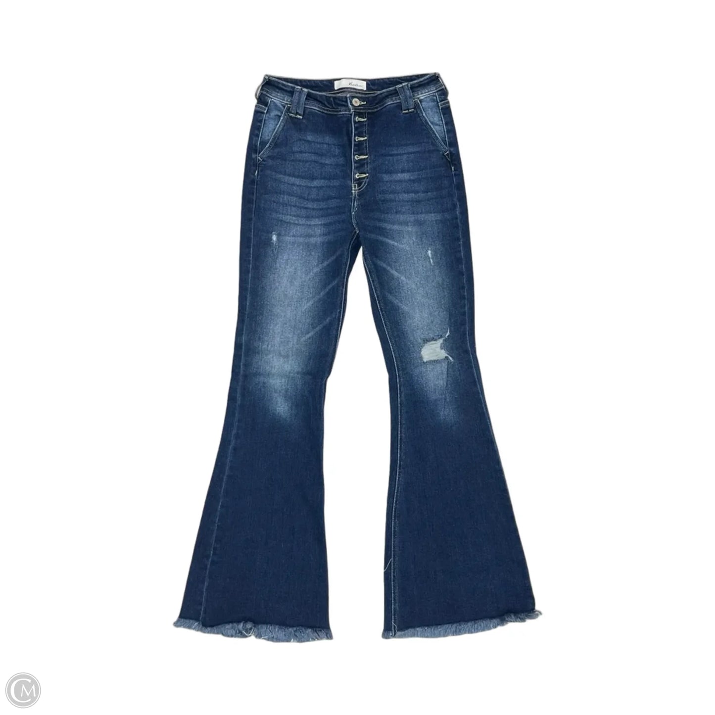 Jeans Flared By Kancan In Blue Denim, Size: 6