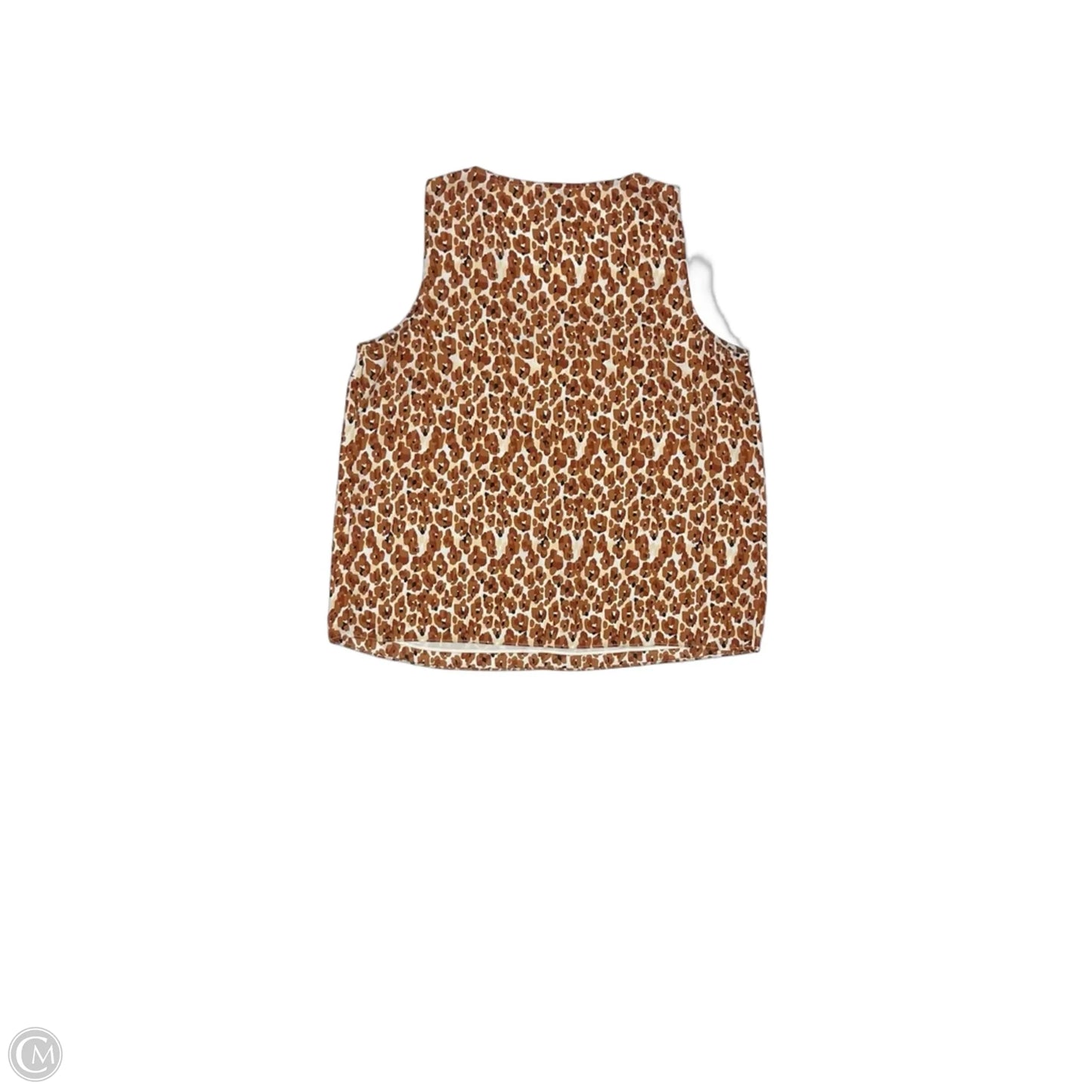 Blouse Sleeveless By Nine West In Brown & Cream