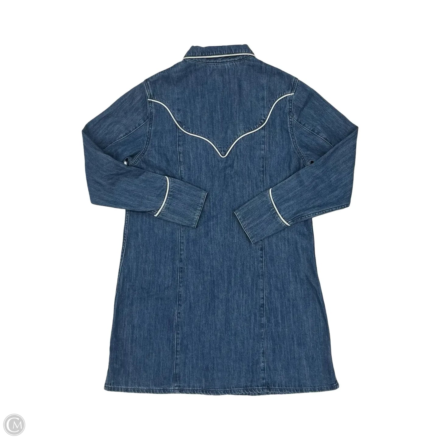Dress Casual Midi By Wrangler In Blue Denim, Size: L
