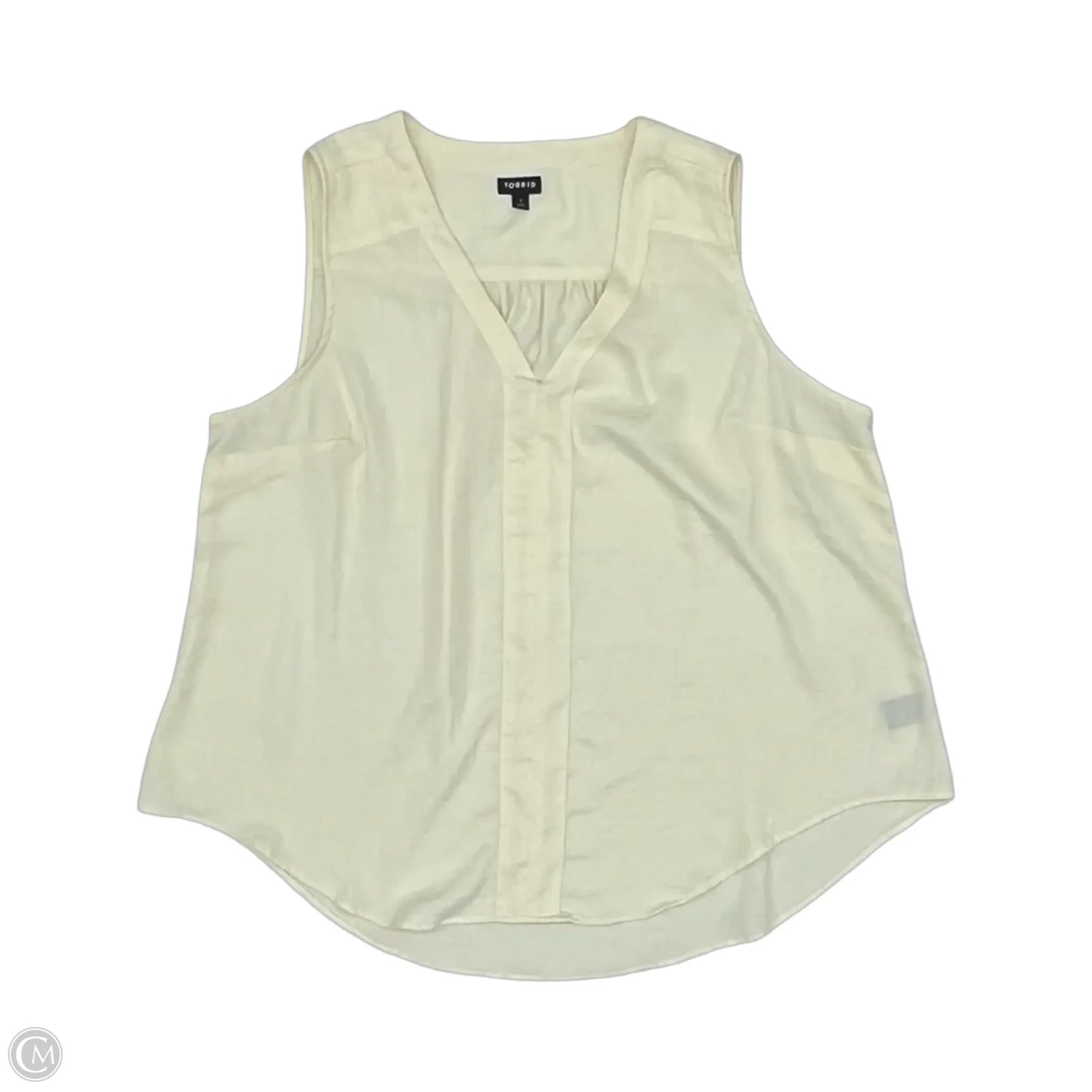 Blouse Sleeveless By Torrid In Tan, Size: 1x
