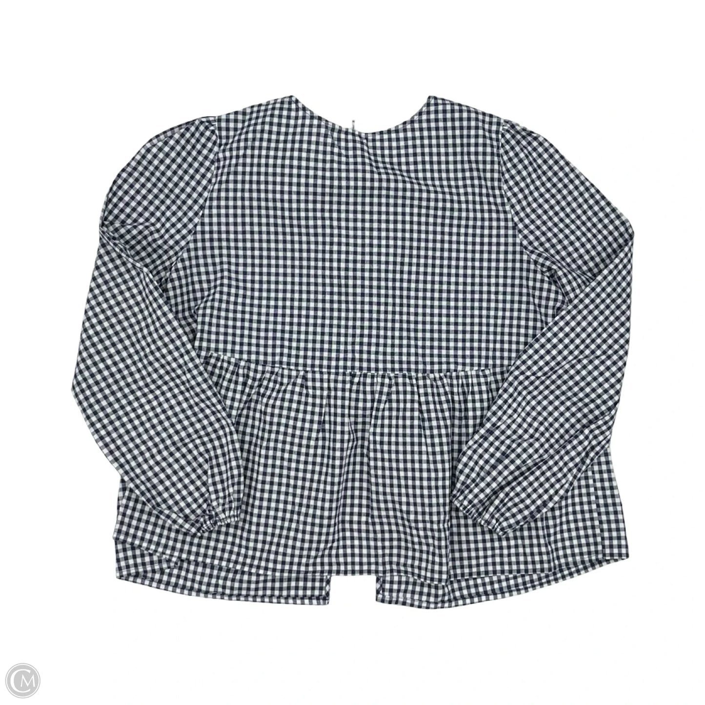 Blouse Long Sleeve By Clothes Mentor In Blue & White, Size: M