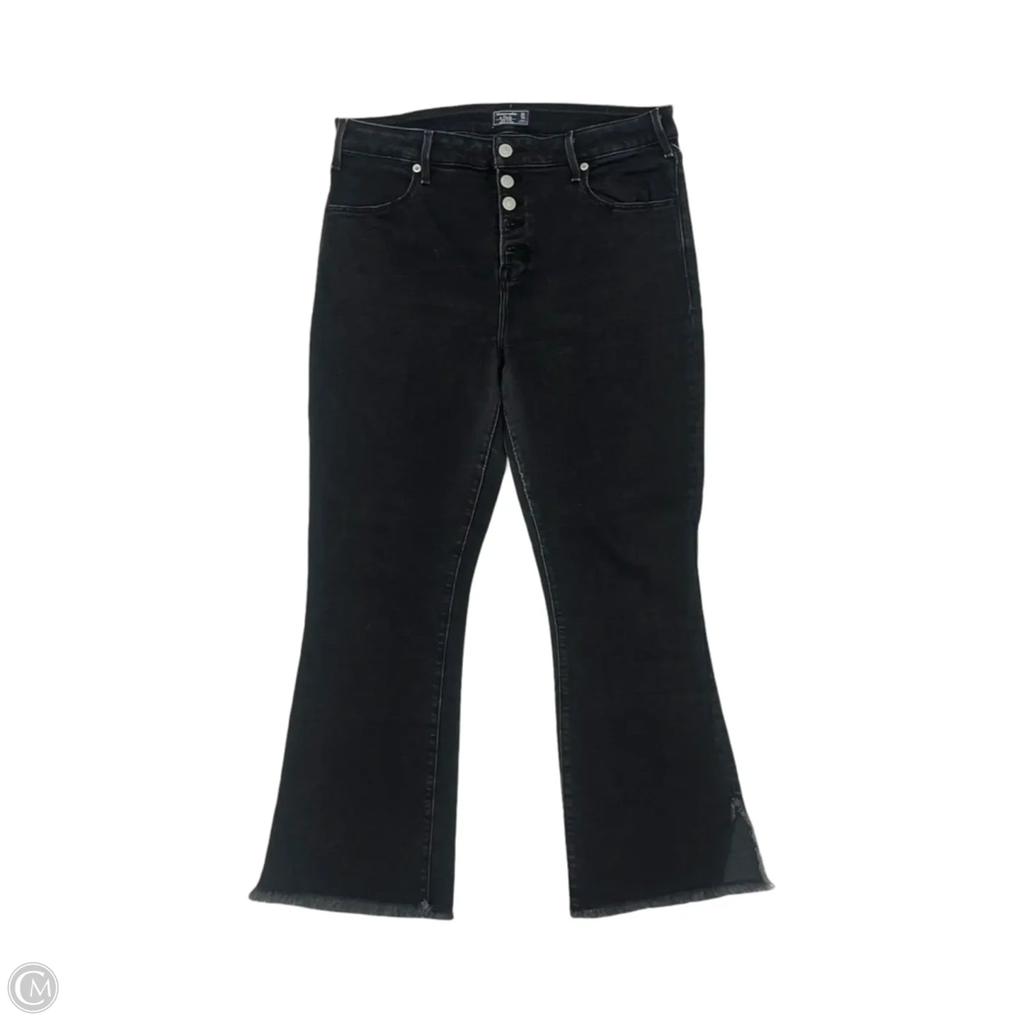 Jeans Boot Cut By Abercrombie And Fitch In Black Denim, Size: 14