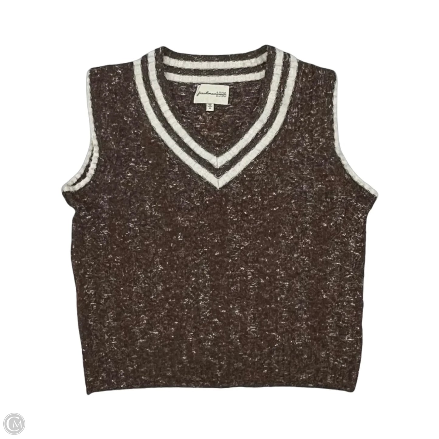Top Sleeveless By Freshman In Brown & Cream, Size: Xs