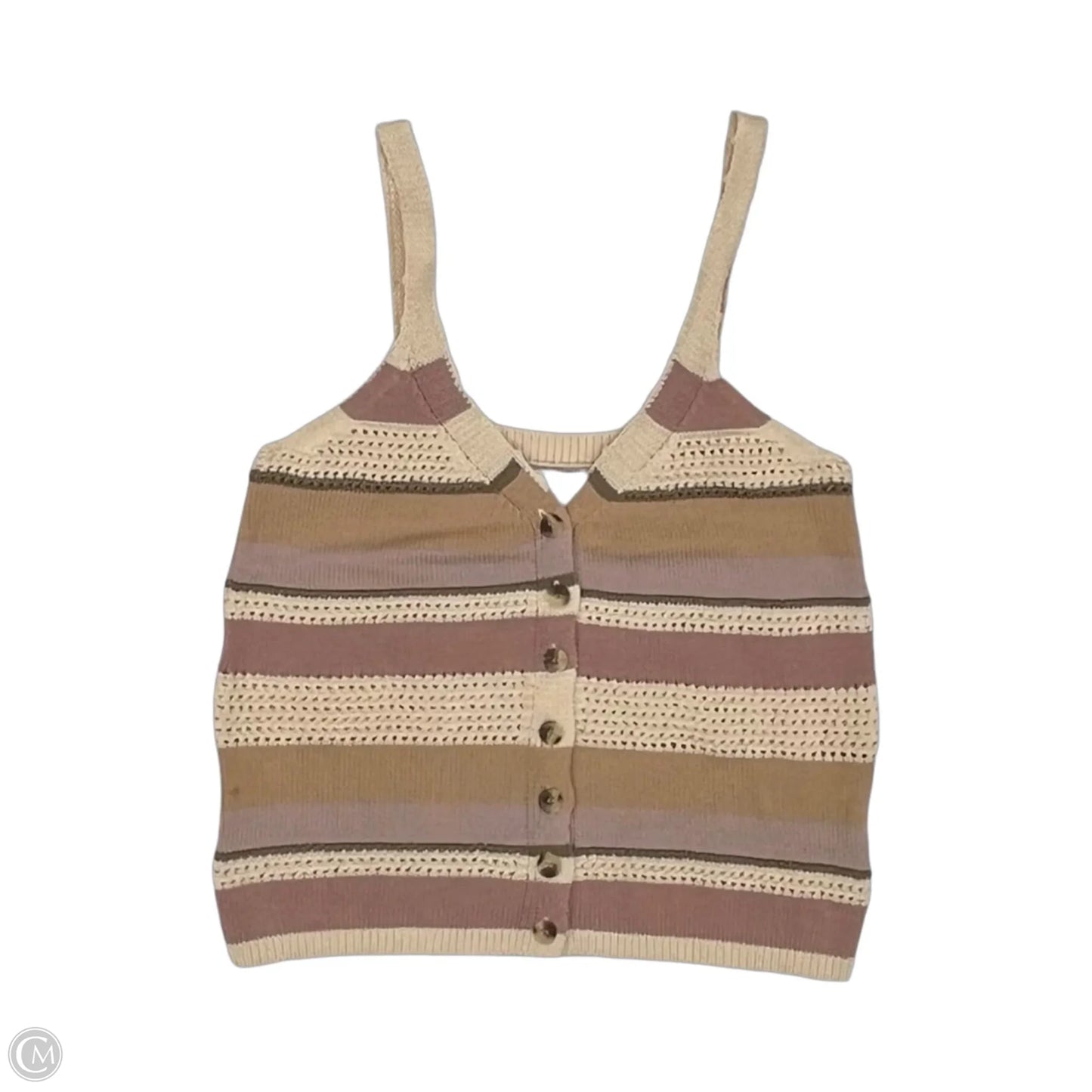 Top Sleeveless By Heartloom In Striped Pattern, Size: S