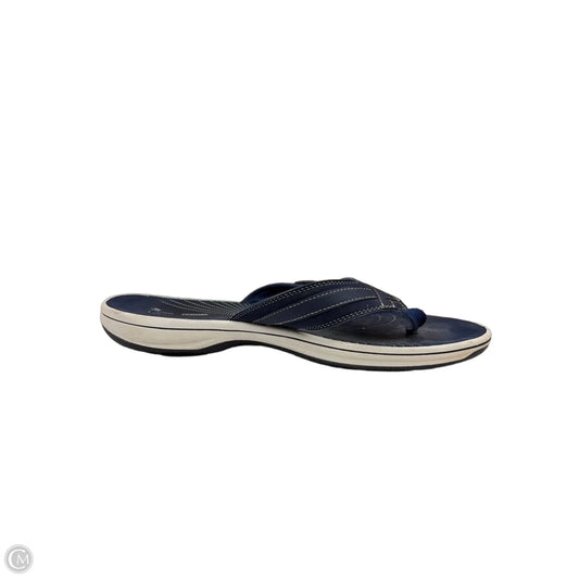 Sandals Flip Flops By Clarks In Navy, Size: 11