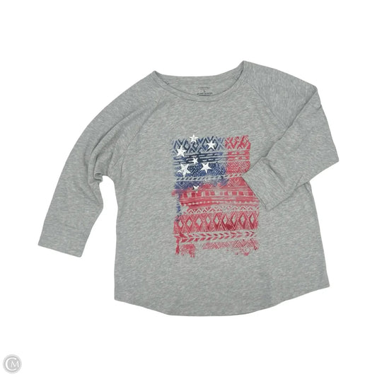Top 3/4 Sleeve By Sonoma In Blue Red & White, Size: L