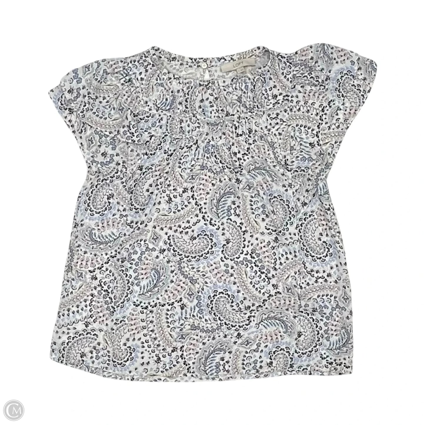 Blouse Short Sleeve By Loft In Floral Print, Size: M