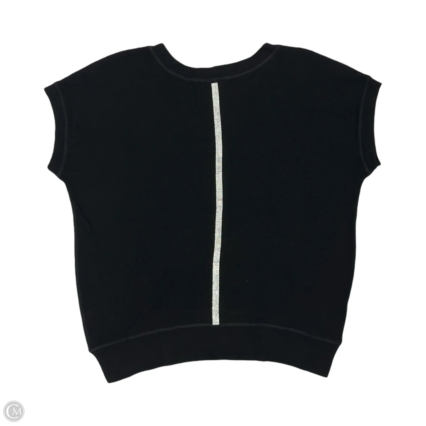 Top Short Sleeve By Nally And Millie In Black & Silver, Size: L
