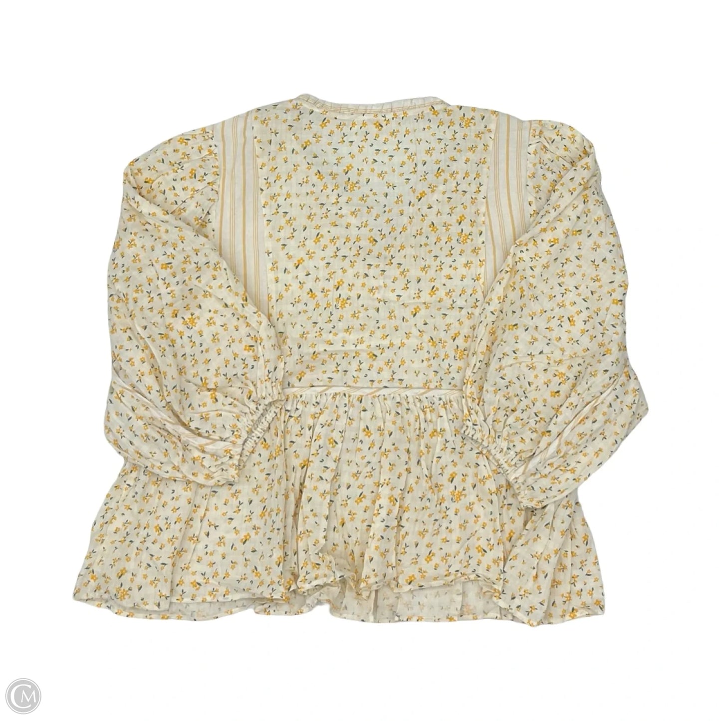 Blouse Long Sleeve By Easel In Yellow, Size: M