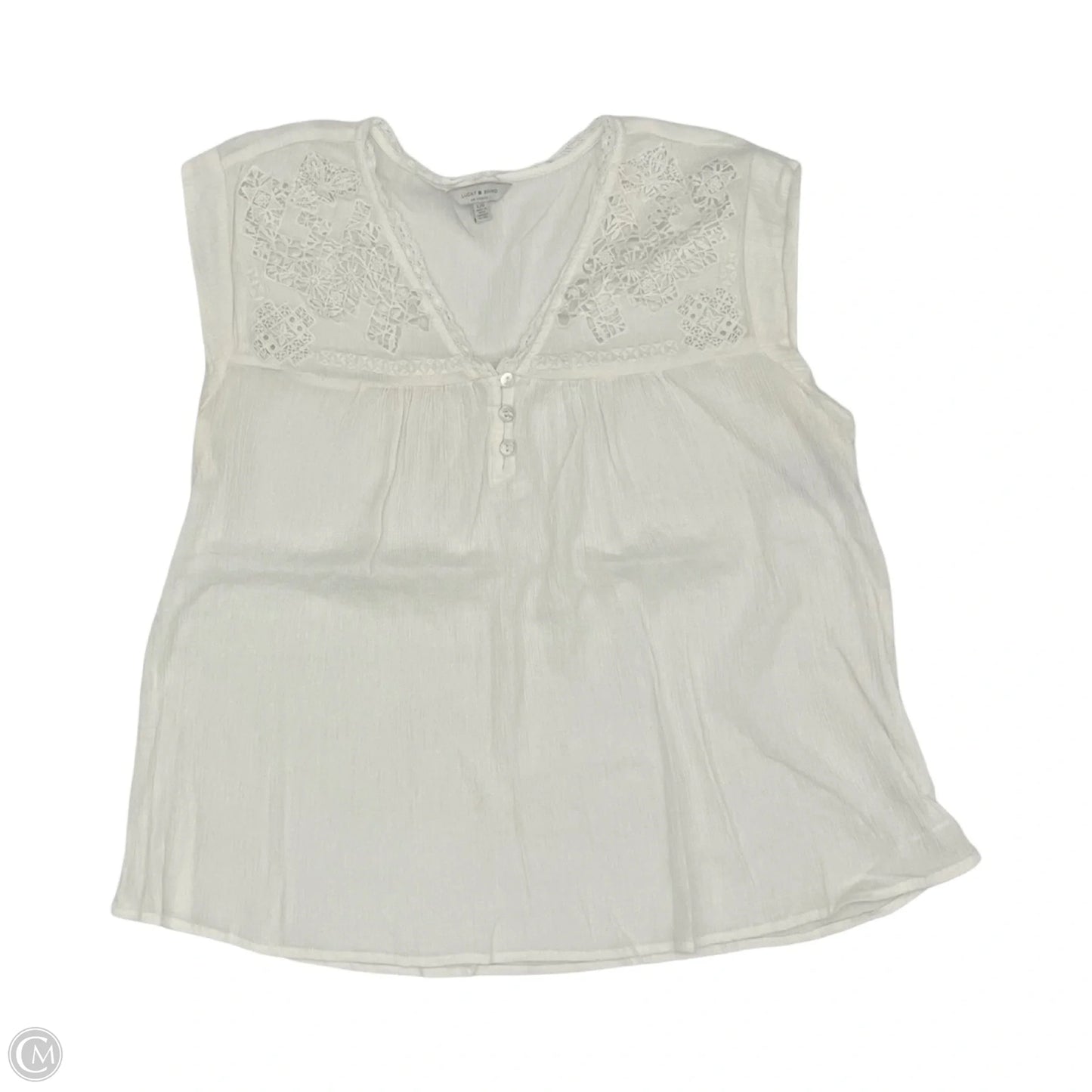 Top Sleeveless By Lucky Brand In Cream, Size: L
