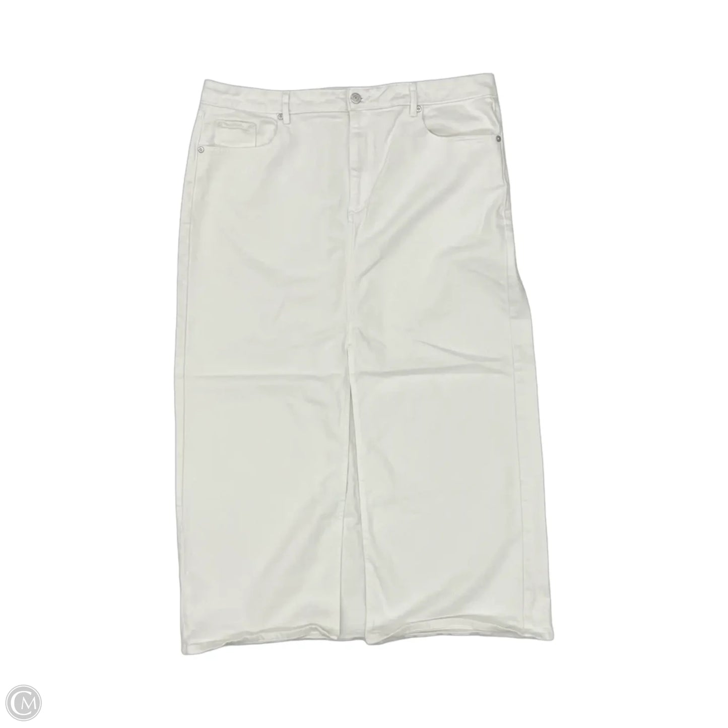 Skirt Midi By Loft In White Denim, Size: 18