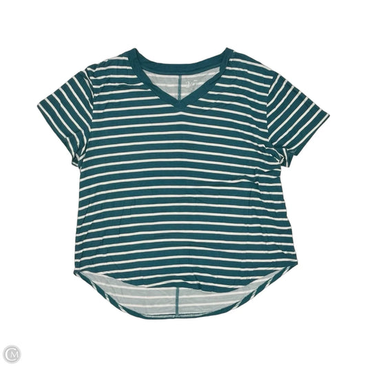 Top Short Sleeve By Maurices In Green & White, Size: Xl