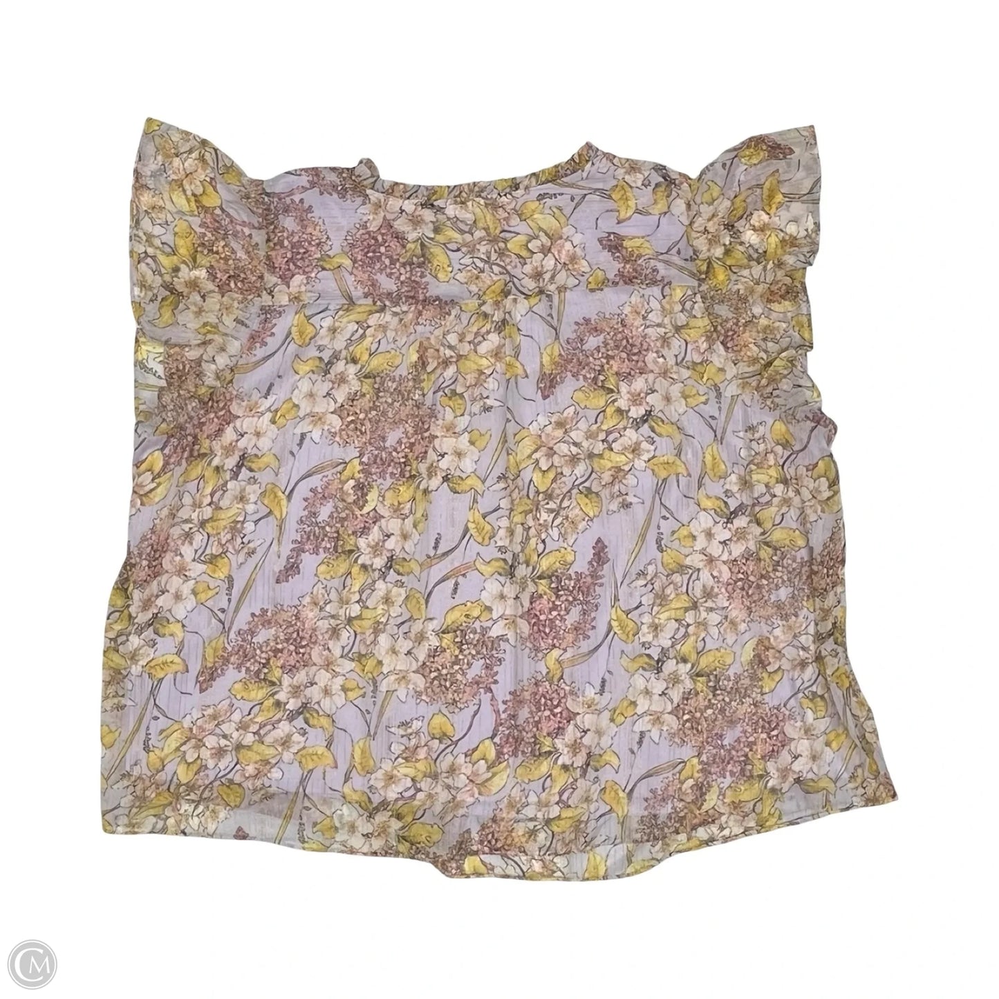 Blouse Short Sleeve By Lc Lauren Conrad In Purple & Yellow, Size: 4x
