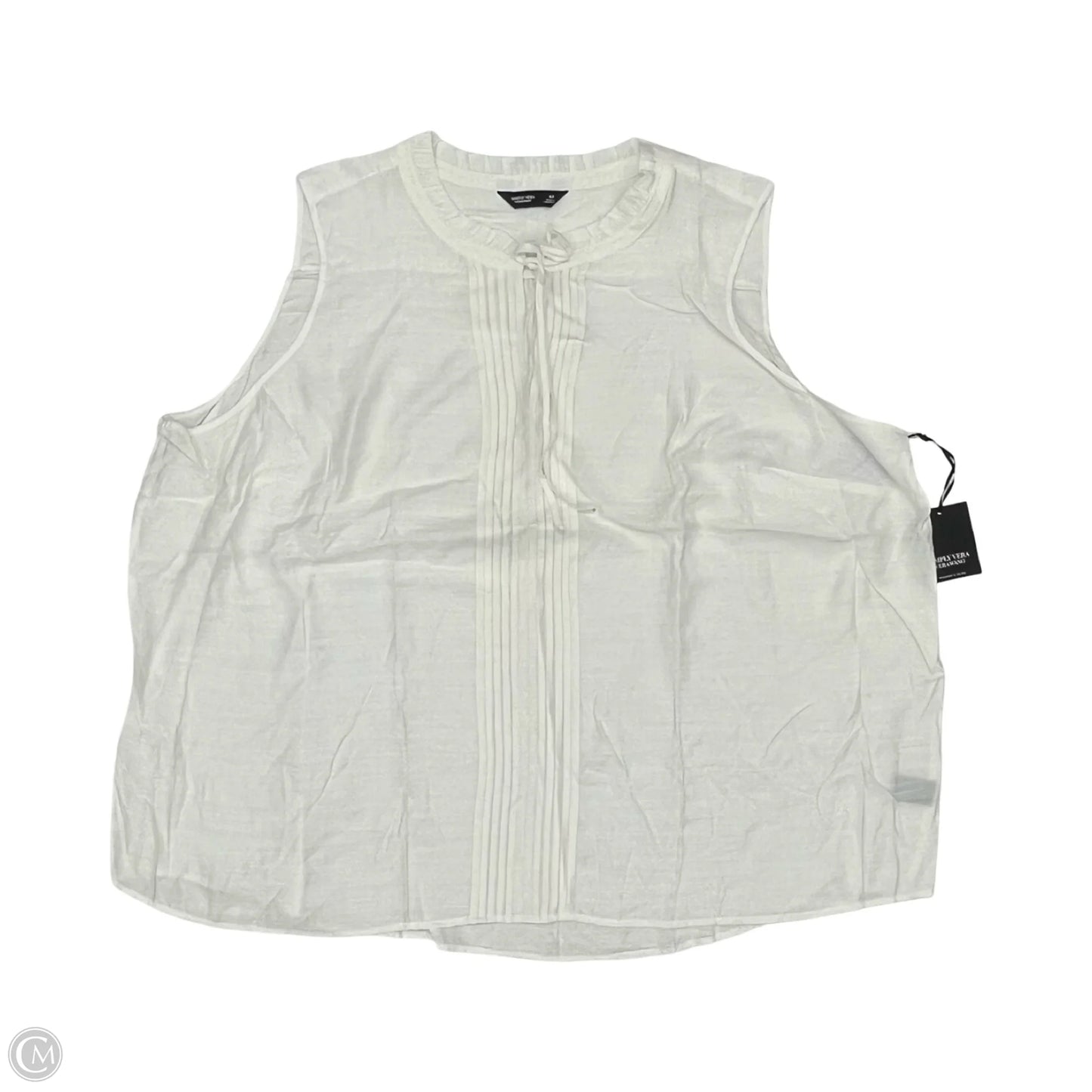 Blouse Sleeveless By Simply Vera In White, Size: 4x