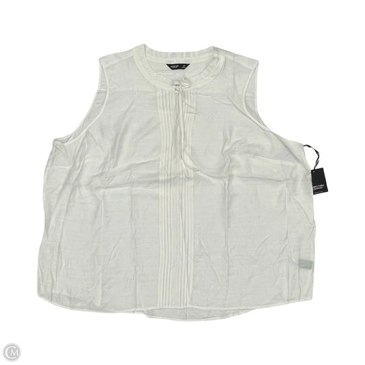 Blouse Sleeveless By Simply Vera In White, Size: 4x