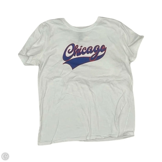Athletic Top Short Sleeve By Gildan In Blue Red & White, Size: M