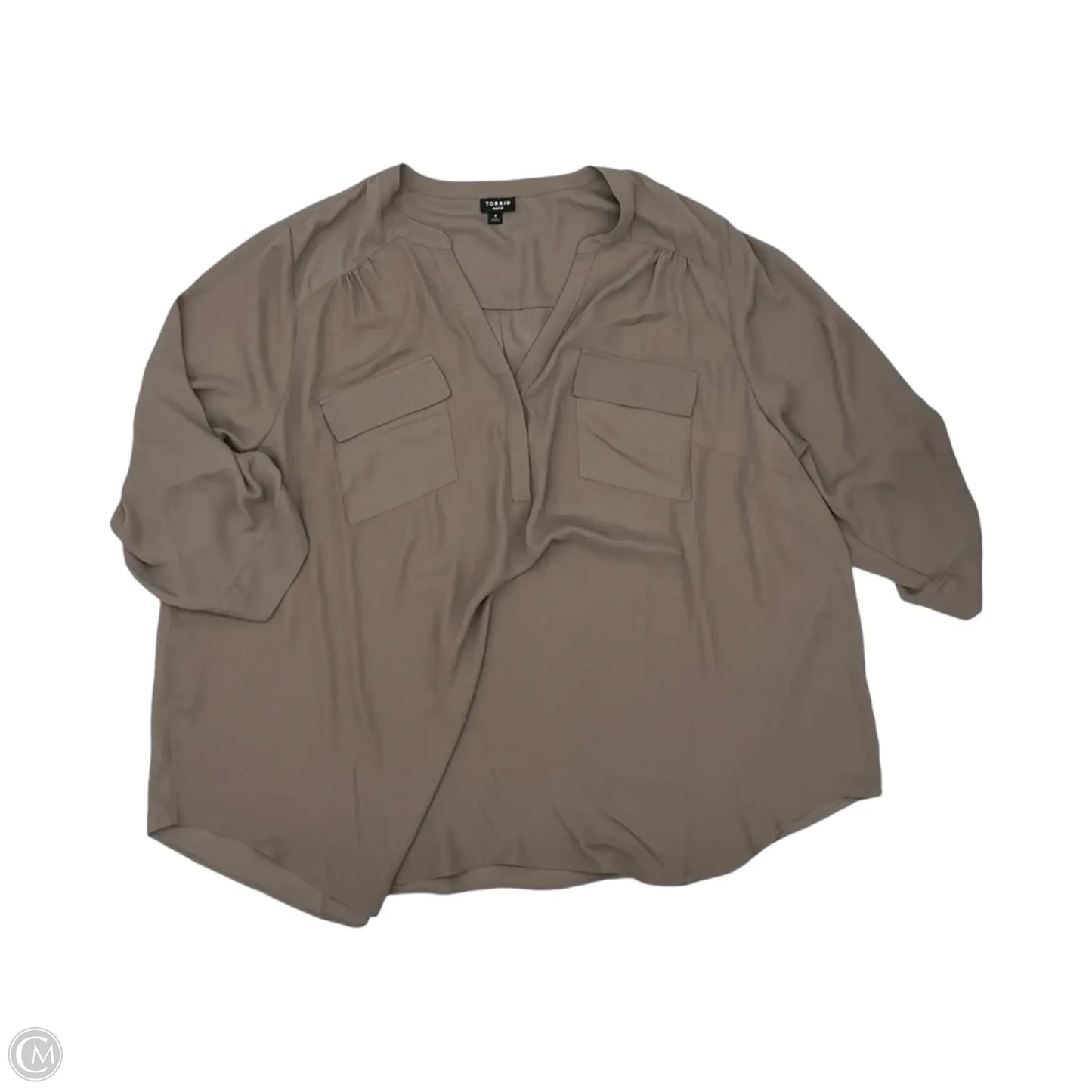 Top 3/4 Sleeve By Torrid In Brown, Size: 4x