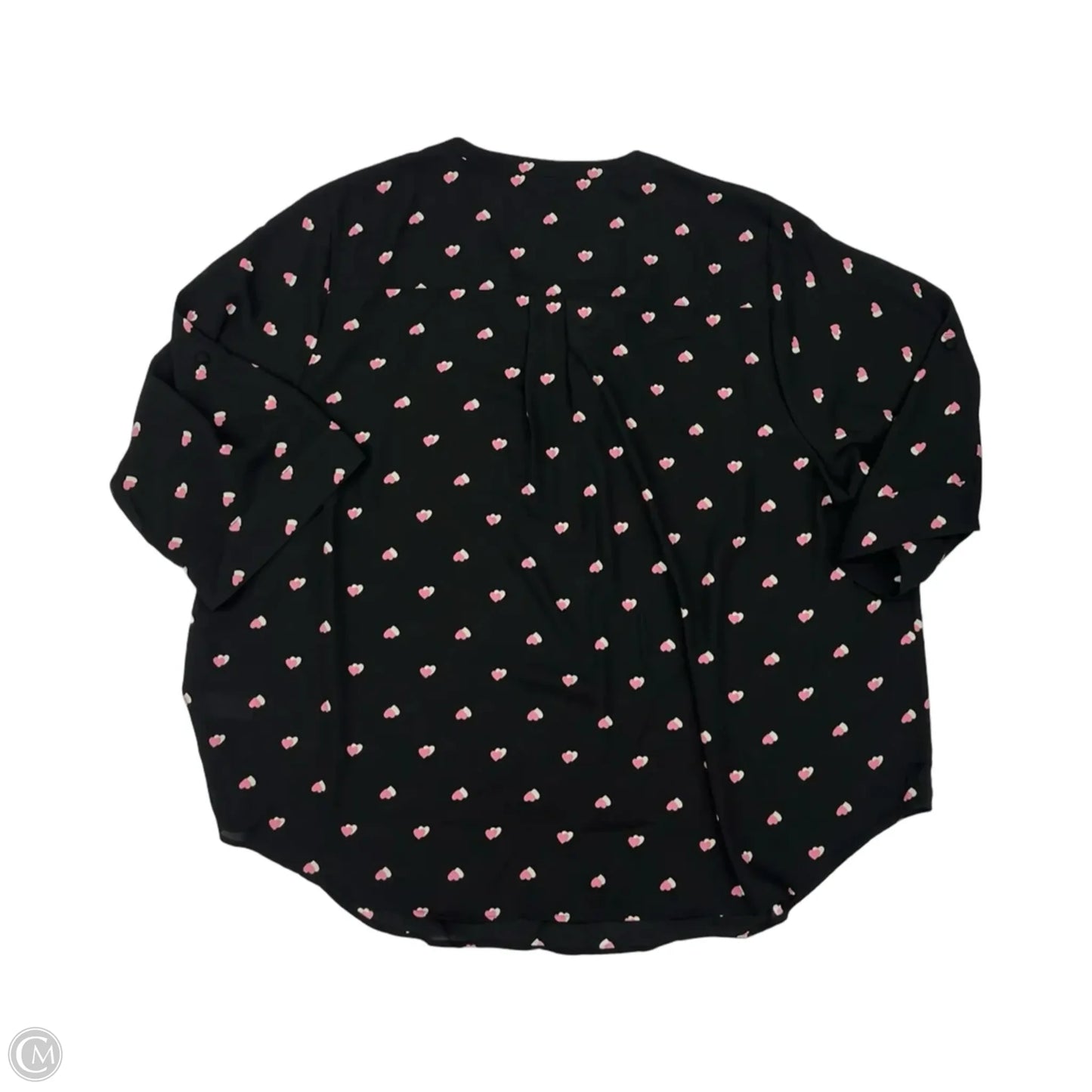 Blouse 3/4 Sleeve By Torrid In Black & Pink, Size: 4x