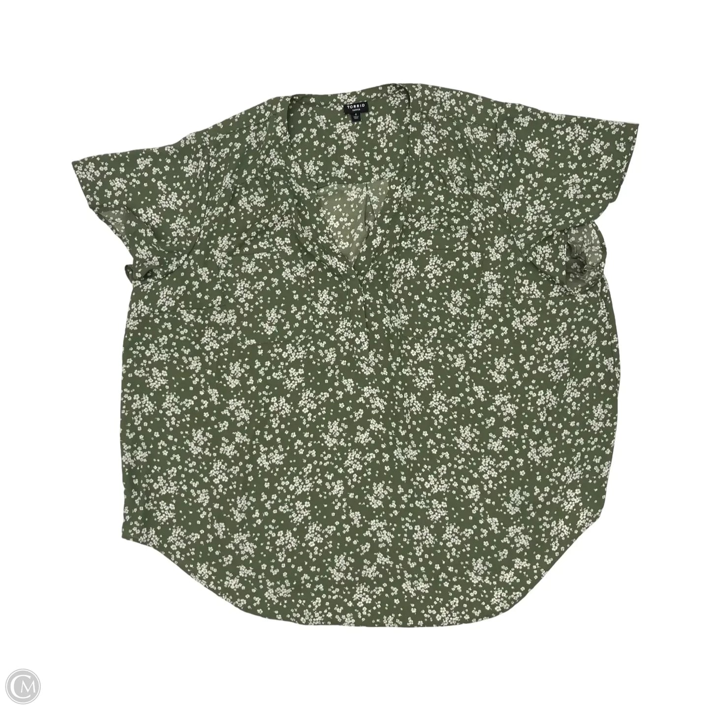 Blouse Short Sleeve By Torrid In Floral Print, Size: 4x