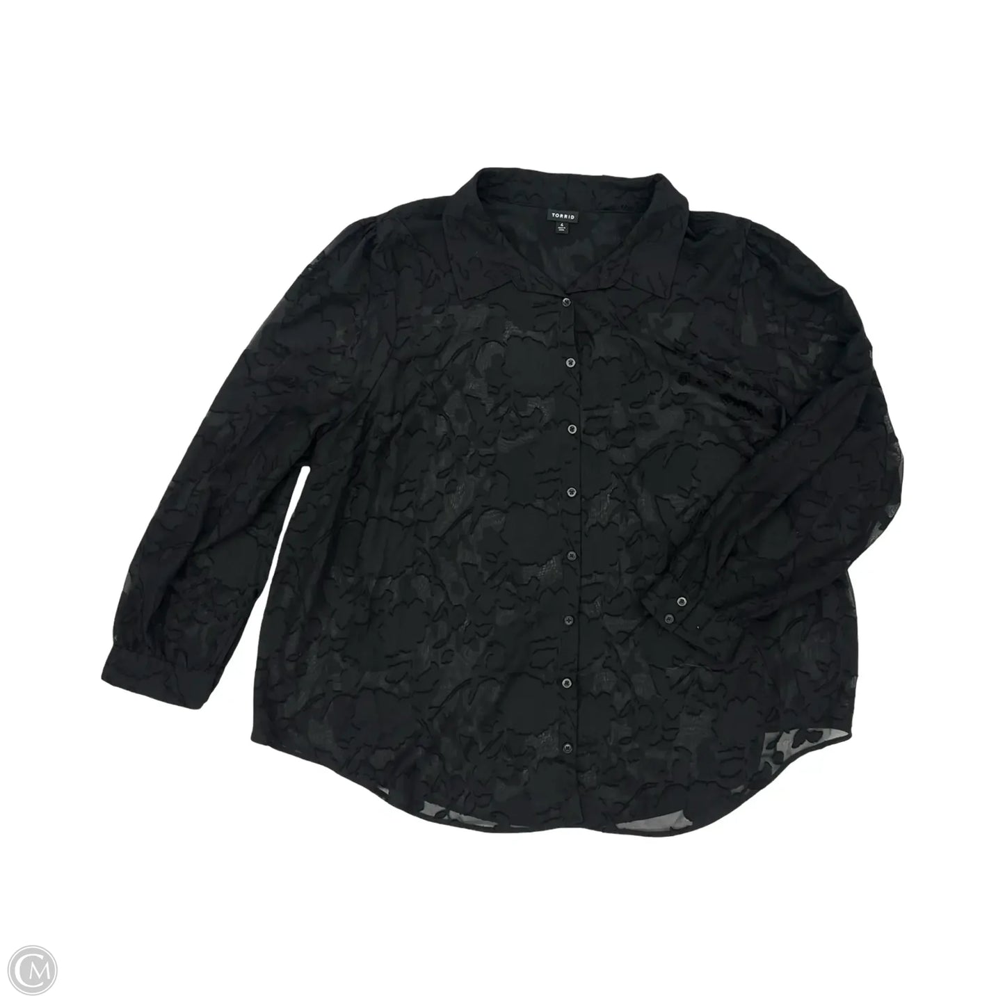 Blouse Long Sleeve By Torrid In Black, Size: 4x