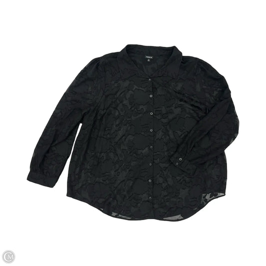 Blouse Long Sleeve By Torrid In Black, Size: 4x