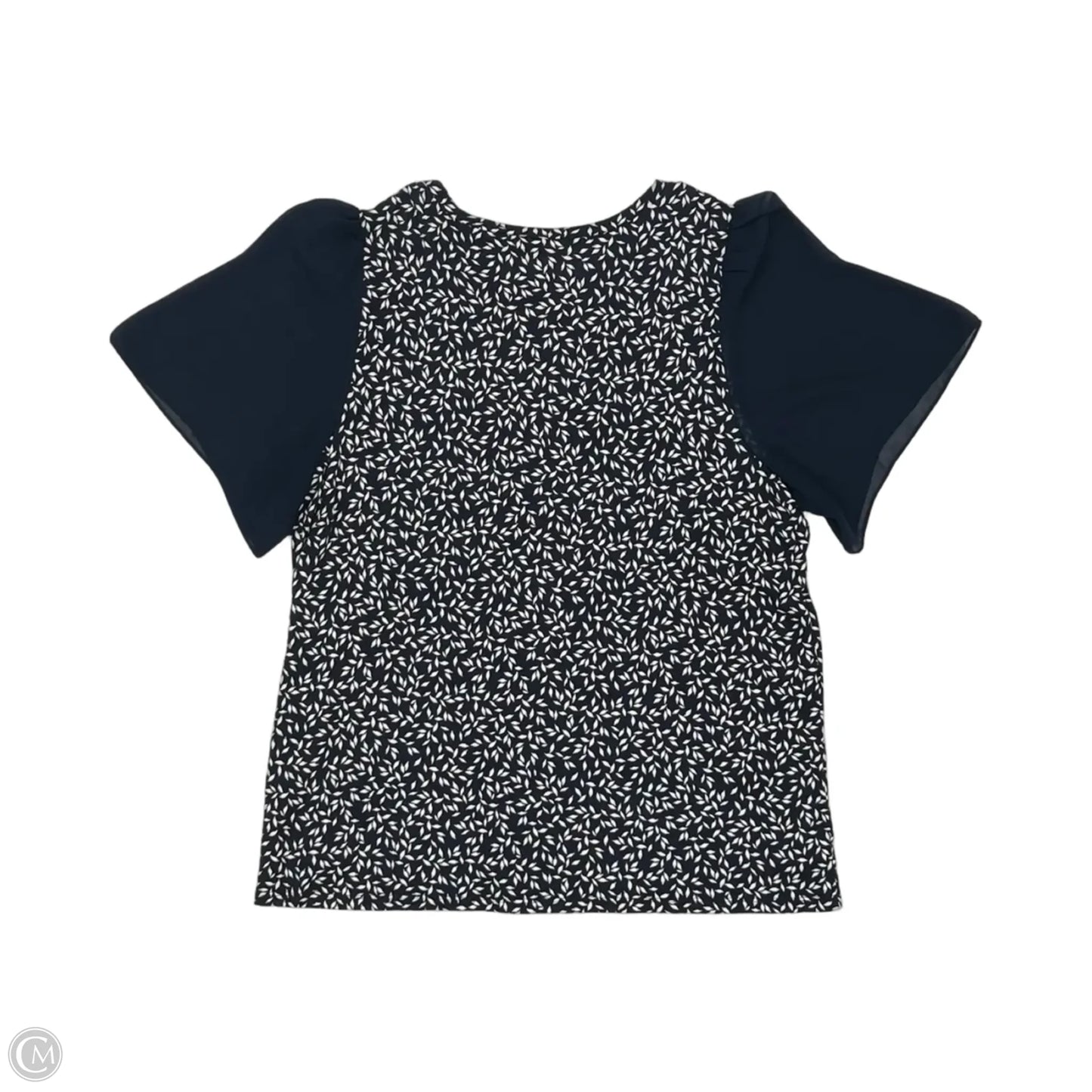Blouse Short Sleeve By Loft In Blue & White, Size: Xl