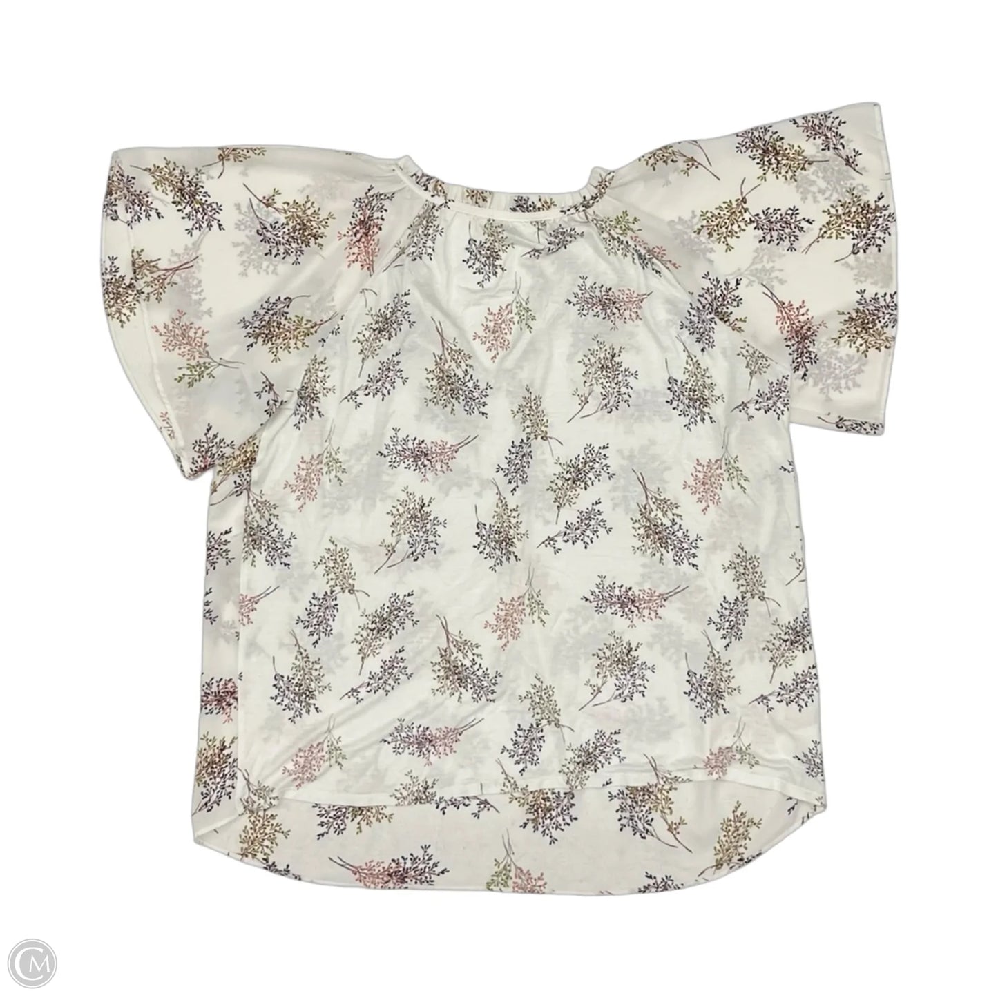 Blouse Short Sleeve By Loft In Floral Print, Size: Xl