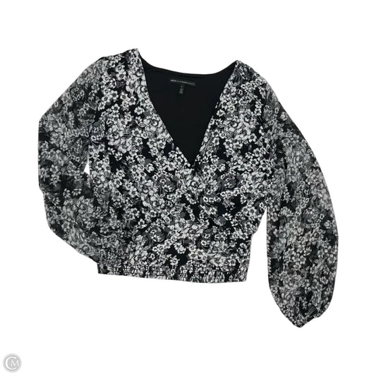 Blouse Long Sleeve By White House Black Market In Black & White, Size: L