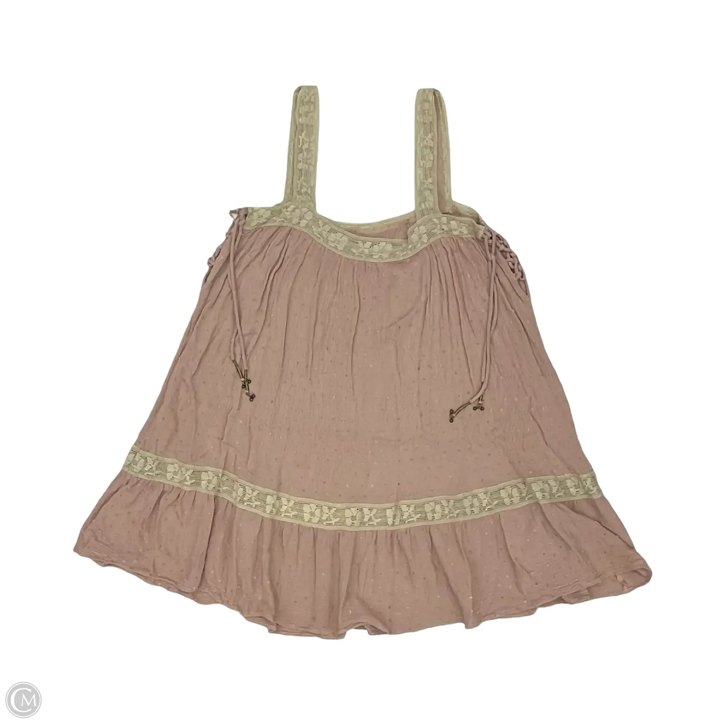 Tunic 3/4 Sleeve By Clothes Mentor In Tan, Size: M